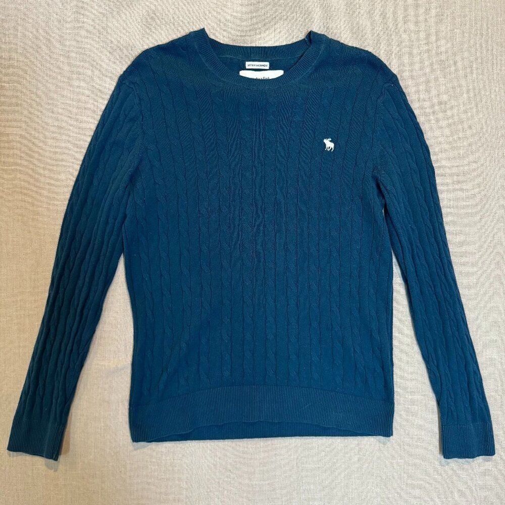 Abercrombie & Fitch Cable Knit Cotton Cashmere Y2K Sweater Blue Women’s Small